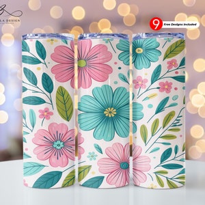 Wildflower 20 oz Skinny Tumbler Sublimationsdesign Digitaler Download PNG Instant NUR DIGITAL, Wildflower Wrap