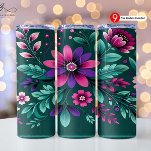 Bunte Wildblume 20 Unze Skinny Tumbler Sublimation Design Digitaler Download PNG Instant NUR DIGITAL, bunte Wildblume Wrap