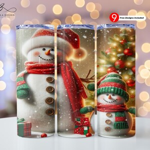 Christmas Snowman 20 oz Skinny Tumbler Sublimation Design Digital Download PNG Instant DIGITAL ONLY, Christmas Snowman Wrap