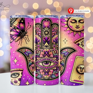 Hand van Fatima 20 oz Skinny Tumbler Sublimatie Design Digitale Download PNG Instant ALLEEN DIGITAAL, Hand van Fatima Wrap
