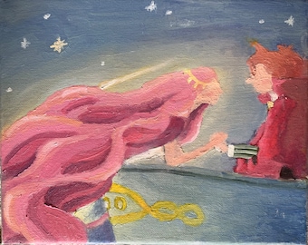 Handmålad olja på duk Ponyo Studio Ghibli
