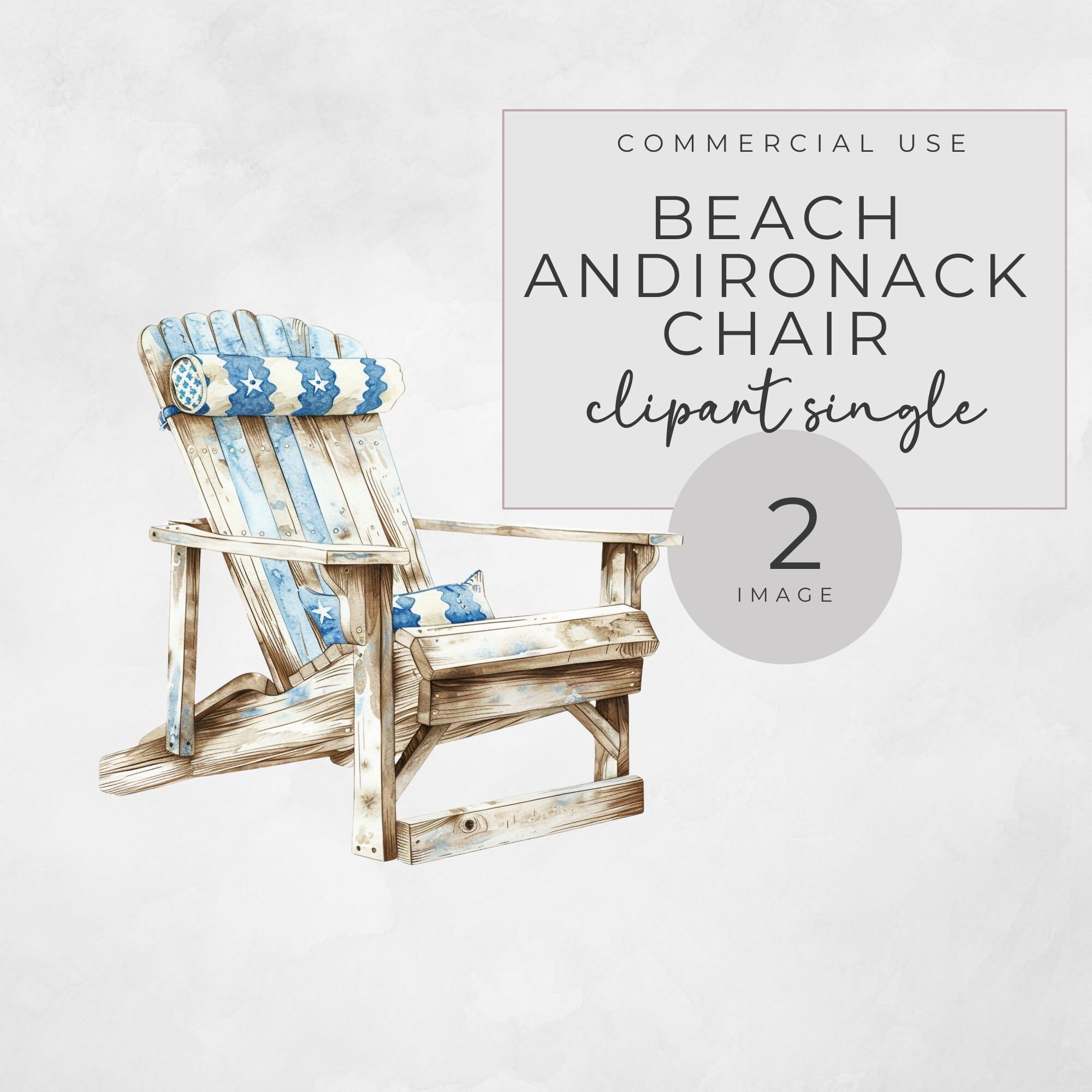 Adirondack Chair Clipart, Watercolor Summer Clipart, Digital Paper ...