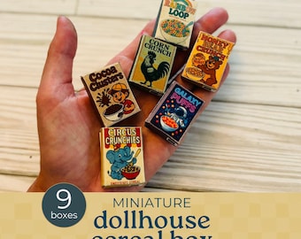 Dollhouse miniature cereal box, Dollhouse boxed food items, Printable for dollhouse accessories, dollhouse food packaging, dollhouse pantry