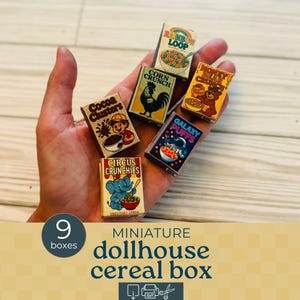 Dollhouse miniature cereal box, Dollhouse boxed food items, Printable for dollhouse accessories, dollhouse food packaging, dollhouse pantry
