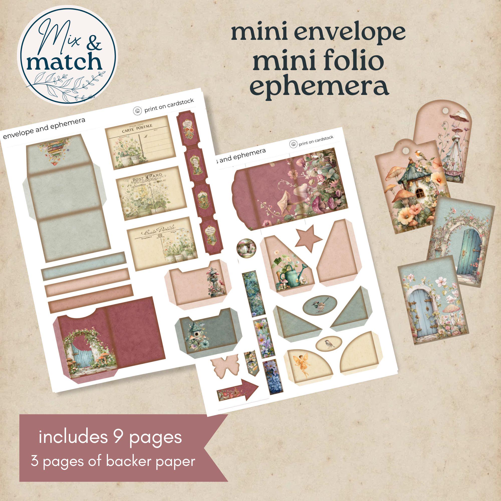 Floral Garden Mini Junk Journal Kit, Printable Mini Junk Journal ...