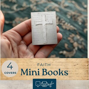 Mini livre imprimable de maison de poupée, mini livre de journal de rebut de foi, papier de journal de rebut chrétien, feuille de collage, livre de maison de poupée de papier