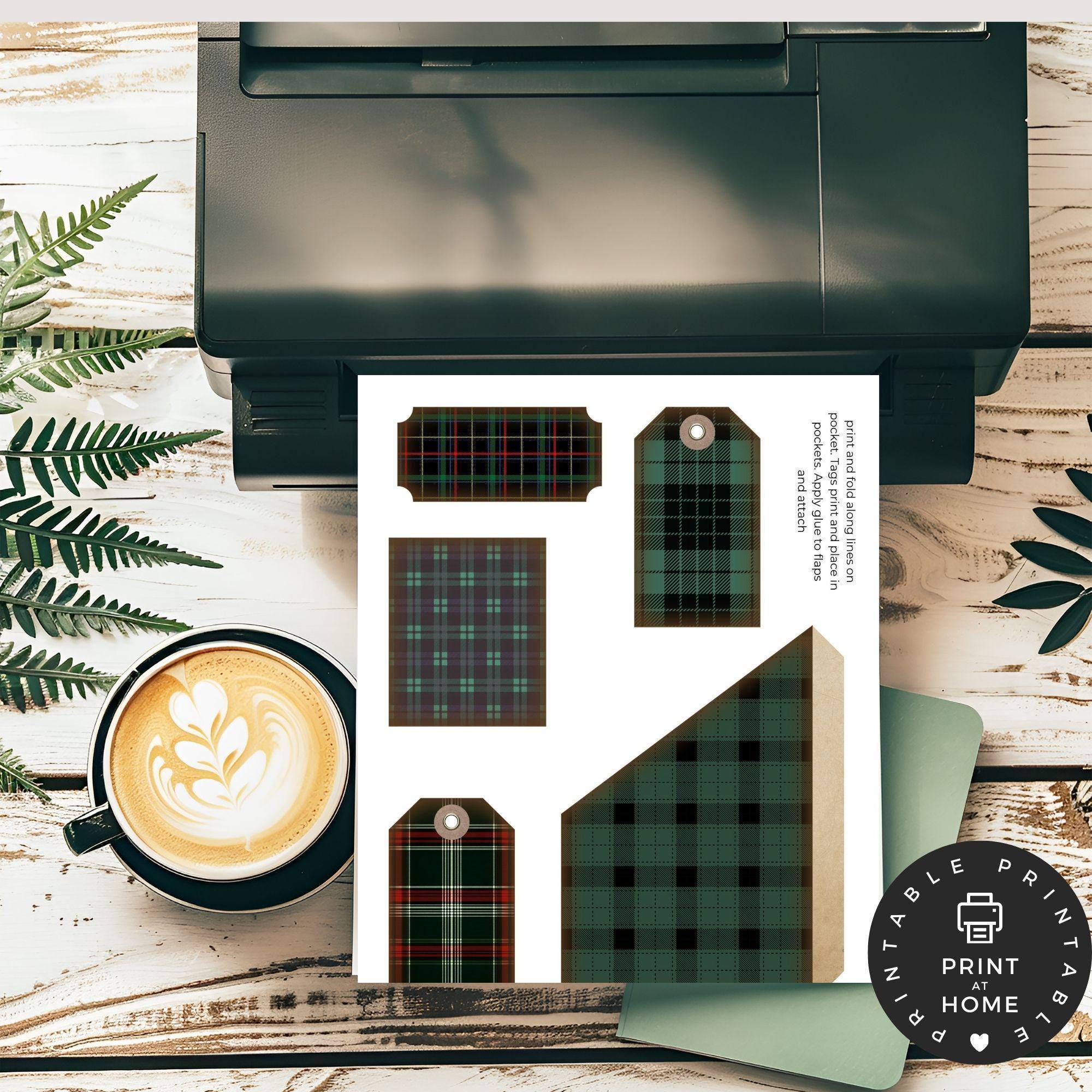 Shabby Chic Christmas Junk Journal Folio , Christmas Green Plaid Junk ...