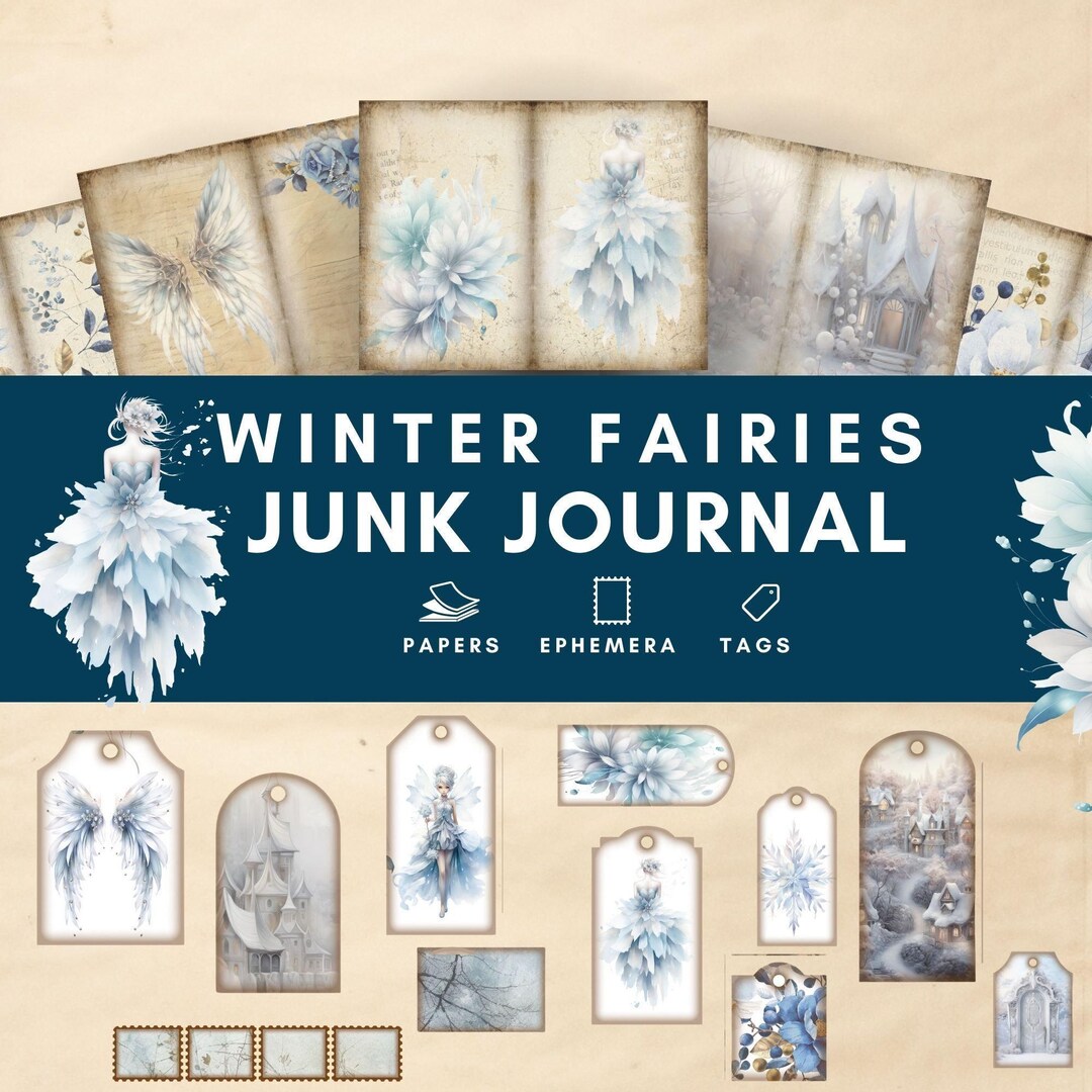 Winter Fairy Junk Journal Kit ,fairy Ephemera, Printable Journal ...