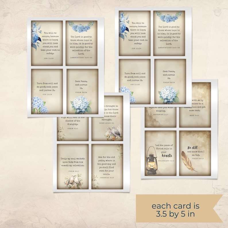 30 day scripture cards, journaling printable kvj junk journal kit, faith based junk journal, Scripture Tags For Junk Journals, prayer cards image 3