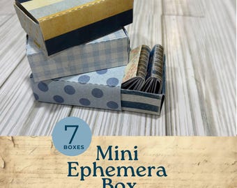 Libro imprimible para guardar efímeras, minicaja para diario de basura, caja para guardar efímeras, kit organizador de efímeras, caja para diario de basura, pequeña caja de regalo.