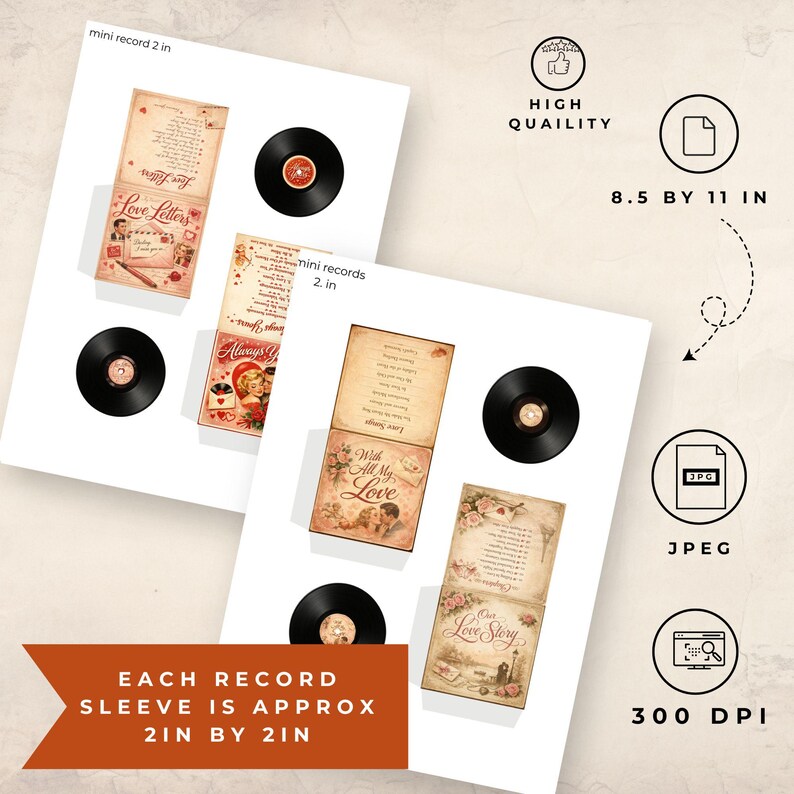Printable Mini Lp Covers Printable Miniature Vinyl Records, Valentine's Day Record Album Covers ...