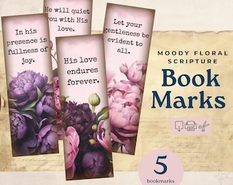 Printable floral bookmark, moody floral journal watercolor printable, junk journal,  Ephemera Junk Journal, cute bookmark printables