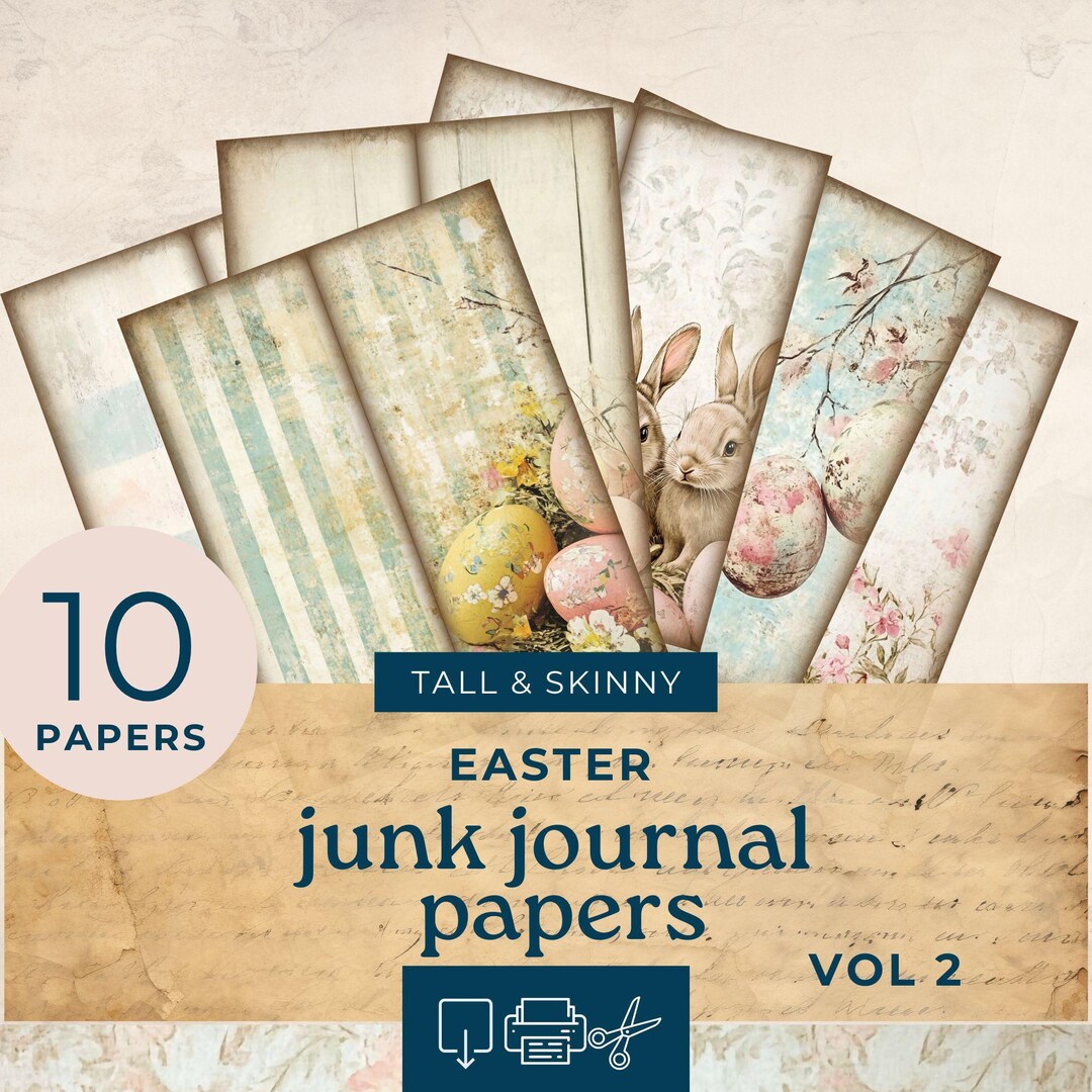 Easter Tall and Skinny Junk Journal Printables , Pastel Tall Skinny ...