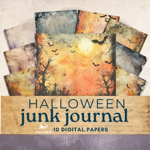 halloween junk journal kit, Junk journal kit spooky ephemera printable, gothic  scrapbooking supplies, printable junk journal pages