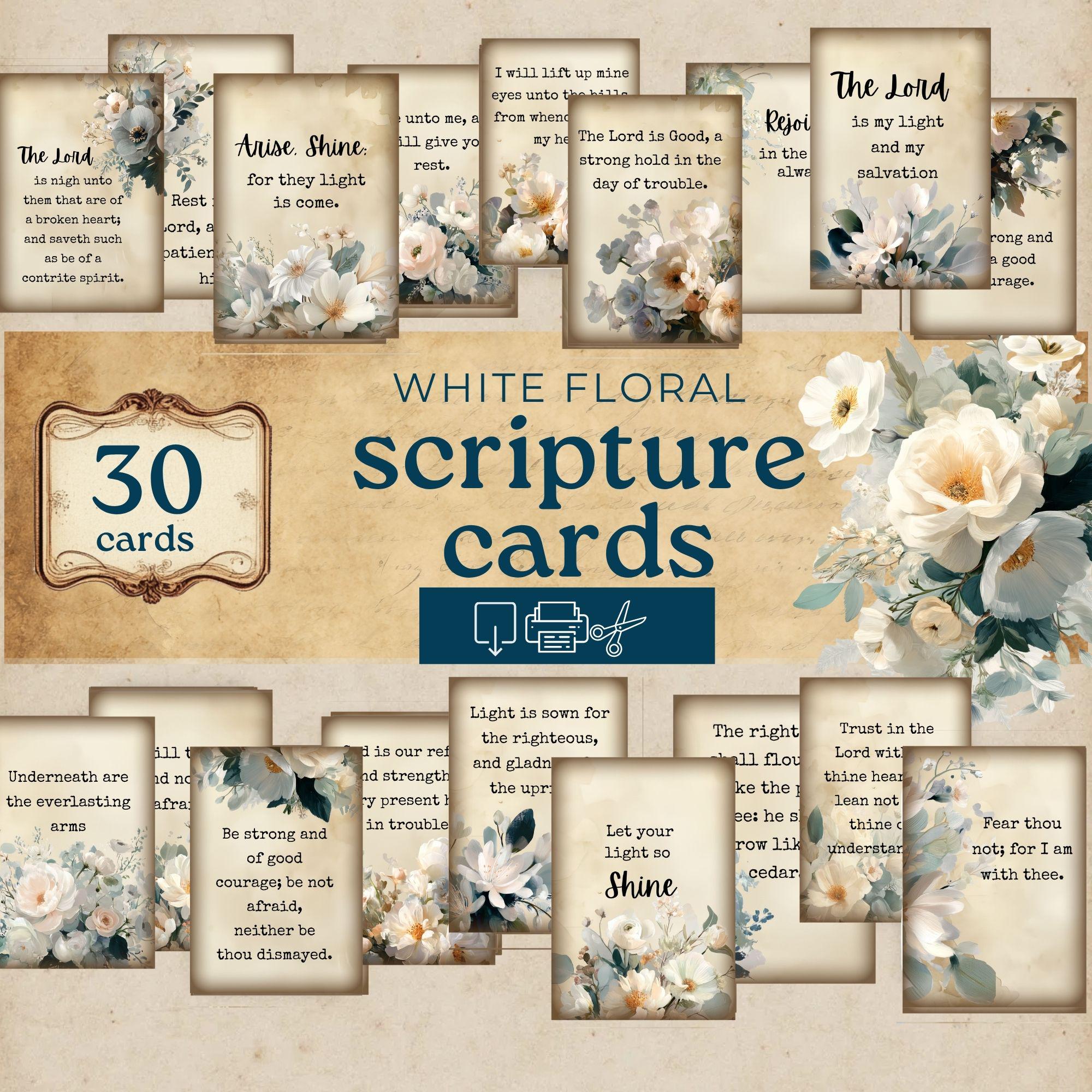 Grid Scripture Journal 30 Day Scripture Cards, Journaling Printable Kvj Junk Journal Kit ...