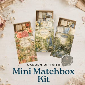 Mini Matchbox digital Junk Journals,  scripture faith based junk journal ephemera storage, printable matchbox kit,  faith based journal