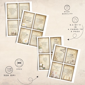 30 day scripture cards, journaling printable kvj junk journal kit, faith based junk journal, Scripture Tags For Junk Journals, prayer cards image 2