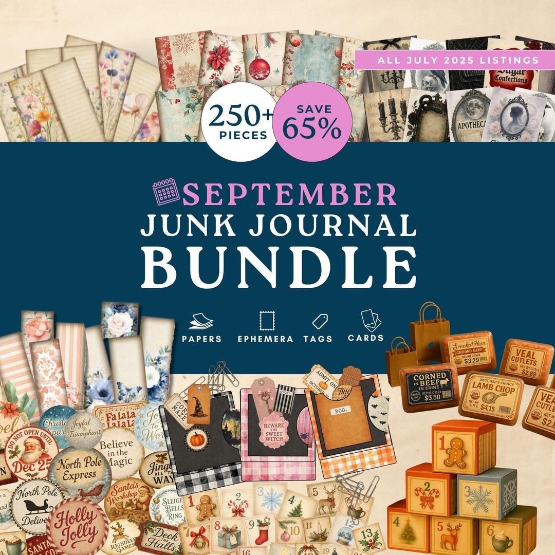 Junk Journal Bundle, Miniature Dollhouse Christmas Boxes, Printable ...