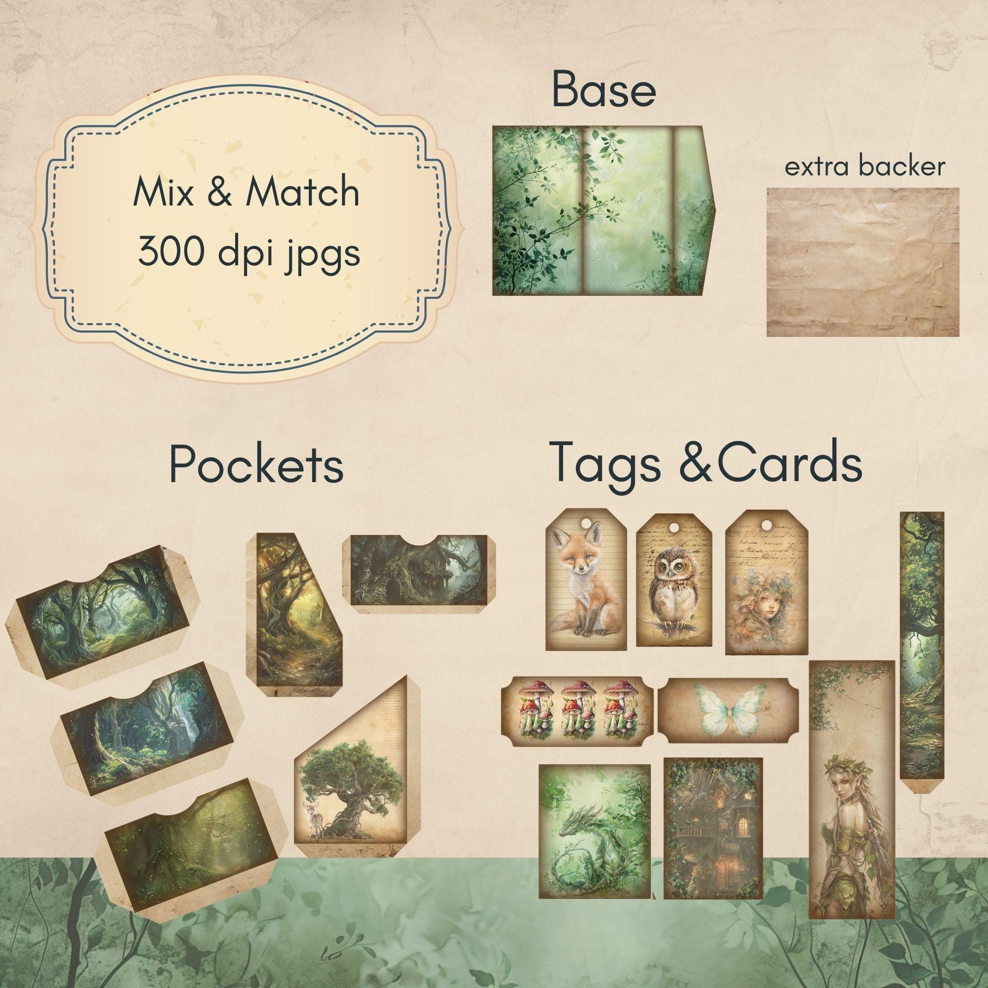 Elven Forest Junk Journal Folio, Fantasy Elf Fairies Folio Pdf, Trifold ...