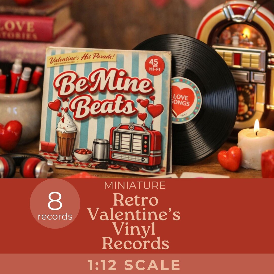 Printable Mini Lp Covers Printable Miniature Vinyl Records, Retro Valentine's Day Record Album ...