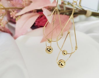 Invisible Clip On Earrings|Gold Balls and Circles Clip on Earrings|Gold Earrings|New Pain Free Clip|Non Pierced Ears,Gifts For Her
