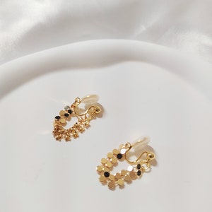 Gold Clip On Earrings: Pain-Free Dangle Earrings, Non Pierced Ears