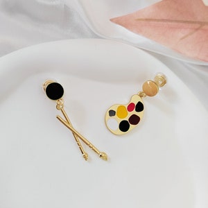 Clip On Earrings|Mismatched Colour Palette|Invisible Clip on Earrings,Gold Earrings for women,Pain Free Clip Coil Design,Non Pierced Ears