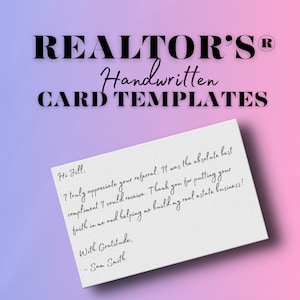 ¡Más de 45 plantillas de tarjetas escritas a mano para agentes inmobiliarios!
