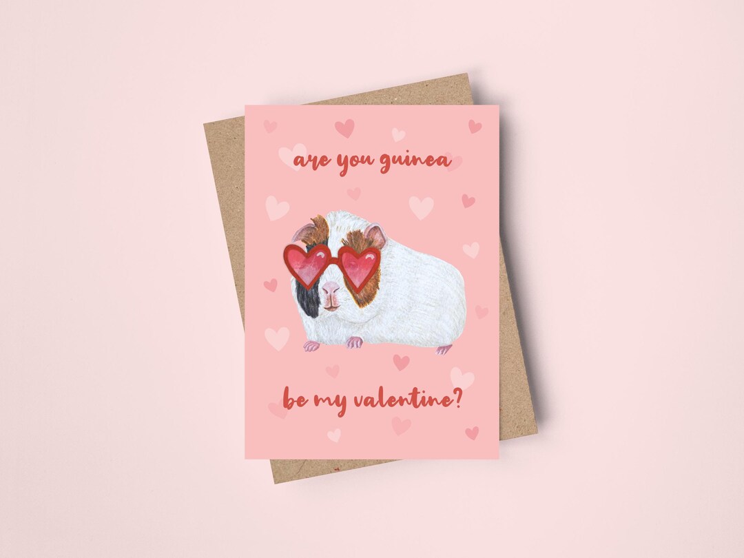 Guinea Pig Valentine's Day Card | Funny Cute Guinea Pig Card | Are You ...