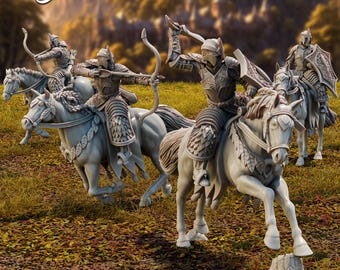Bright Wood Elf Soldiers - Swords, Spears, Knights, Archers (LOTR Inspired), Printing Goes Ever On * 3D Printed Gaming Miniatures