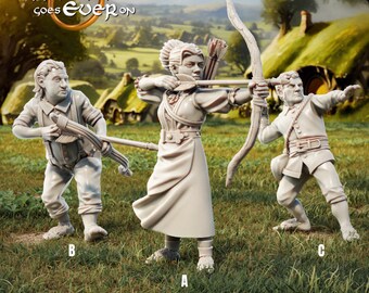Halflings Archers (Hobbits from LoTR), Printing Goes Ever On * 3D Printed Gaming Miniatures