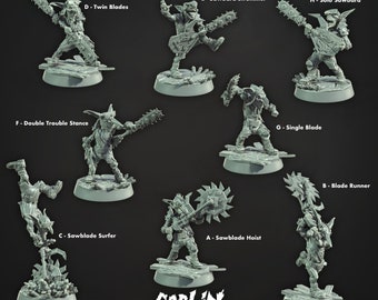 Goblin Saw Maniacs * Cast n Play * 3D Printed Gaming Mini