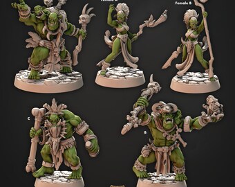 Blood Shaman, Orc, MEDIUM 31mm, Iron Skull Orcs, Cast n Play * 3D Printed Gaming Miniatures