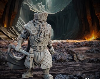 King Dunnir (Dwarf King), Tales of the Deep (Dwarves from LOTR), Printing Goes Ever On * 3D Printed Gaming Miniatures