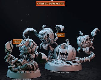 Cursed Pumpkins, Cast n Play * 3D Printed Gaming Miniatures