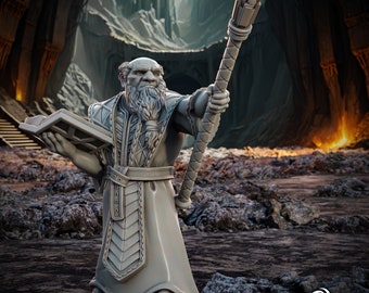 Fjalar Stoneshard (Dwarf Loremaster), Tales of the Deep (Dwarves from LOTR), Printing Goes Ever On * 3D Printed Gaming Miniatures