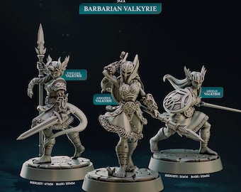 Barbarian Valkyrie, Northwind Vikings * Cast n Play * 3D Printed Gaming Miniatures