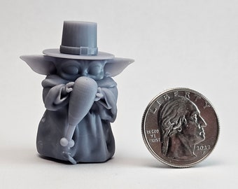 Baby Yoda with a Turkey Leg on Thanksgiving * 3D Printed Gaming Miniatures