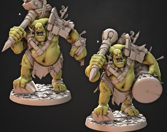 Gorlic, Ogre, LARGE 54mm at eyes, Iron Skull Orcs * Cast n Play * 3D Printed Gaming Miniatures
