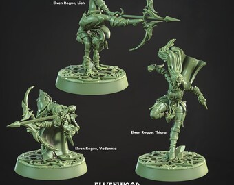 Elven Mystwood Rogues * Cast n Play * 3D Printed Gaming Mini
