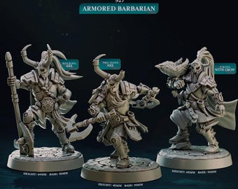 Armored Barbarian, Northwind Vikings * Cast n Play * 3D Printed Gaming Miniatures