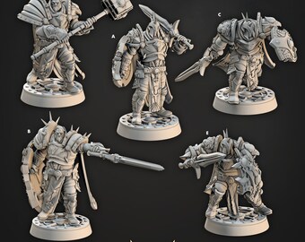 Gallant Crusaders, Paladin, Medium Mini, Shields of Dawn * Cast n Play * 3D Printed Gaming Mini