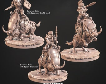 Dwarven Boar-Steeler Riders (Dwarven Legacy) * Cast n Play * 3D Printed Gaming Mini