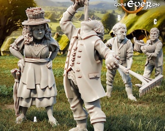 Halflings Commoners (Hobbits from LoTR), Printing Goes Ever On * 3D Printed Gaming Miniatures