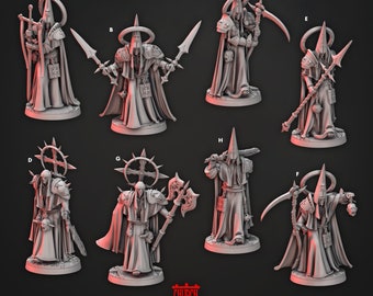 Foul Priests, Church of Wrath, Cast n Play * 3D Printed Gaming Miniatures