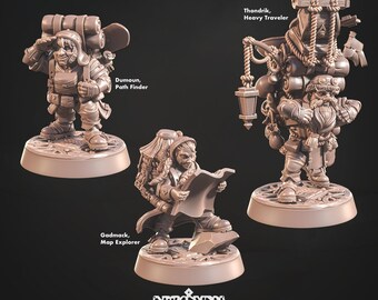 Dwarven Stonepath Explorers (Dwarven Legacy) * Cast n Play * 3D Printed Gaming Mini