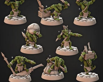Orc Gretchen, Goblin, SMALL 18mm,  Iron Skull Orcs, Cast n Play * 3D Printed Gaming Miniatures