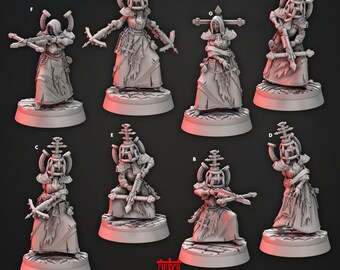 Vile Nuns, Church of Wrath * Cast n Play * 3D Printed Gaming Miniatures