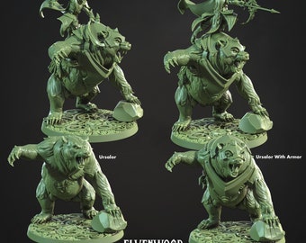 Ursalor, the Mystwood Protector (Bear with Armor) - Large Mini * Cast n Play * 3D Printed Gaming Mini