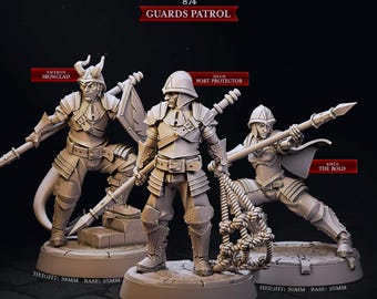 Guards Patrol, Pirate Chronicles * Cast n Play * 3D Printed Gaming Mini